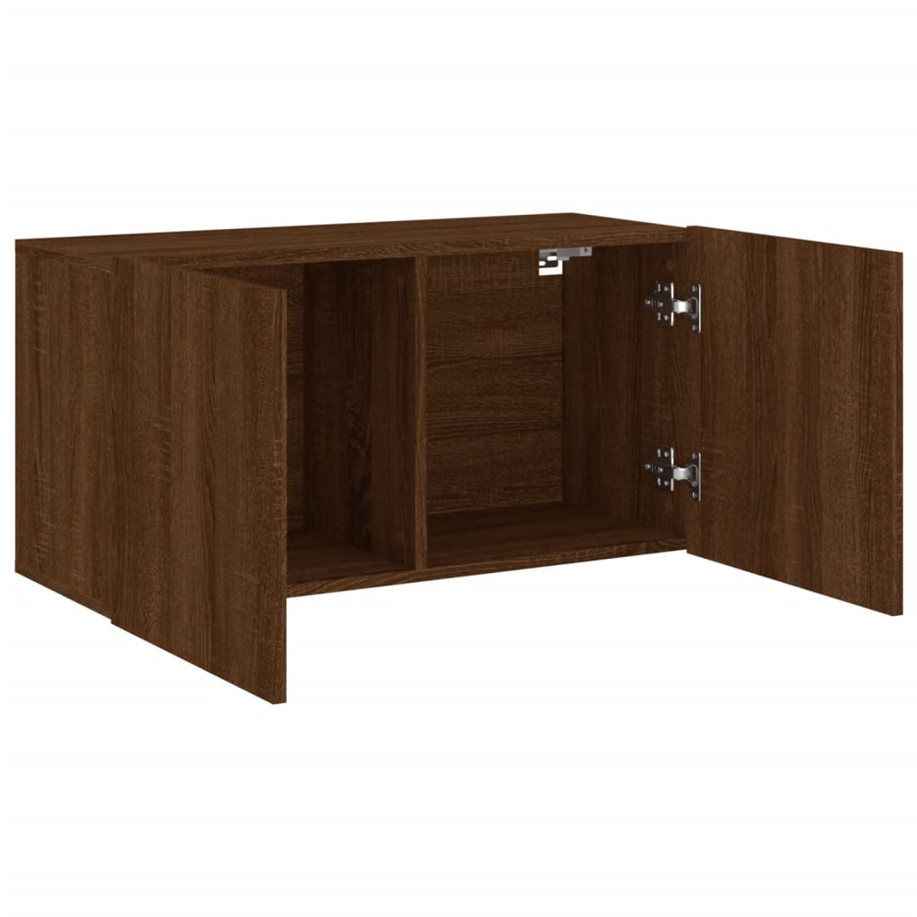 Tv-meubel wandgemonteerd 80x30x41 cm bruineikenkleurig