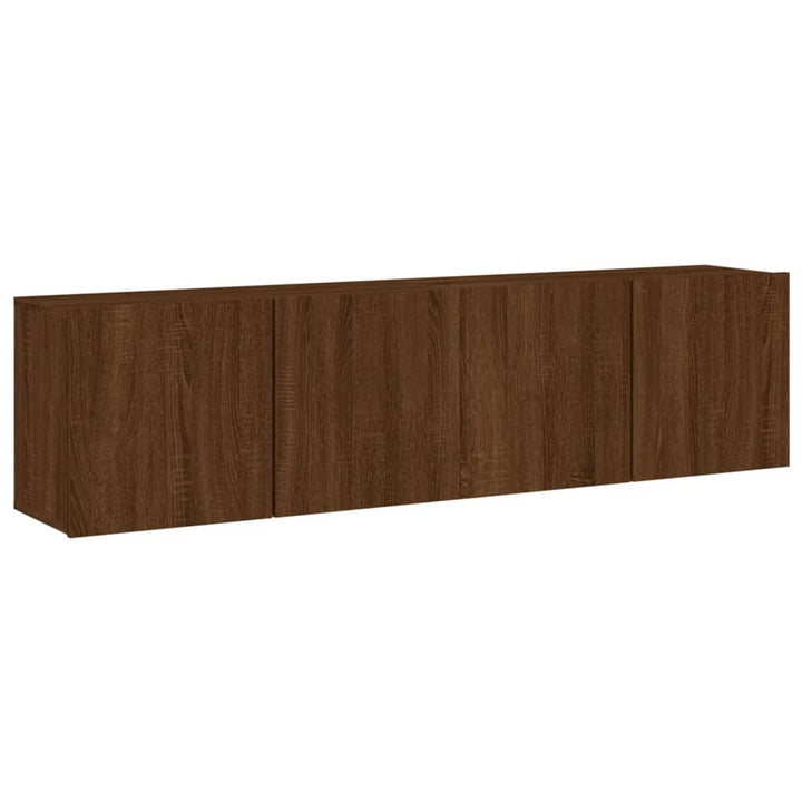 Tv-meubels 2 st wandgemonteerd 80x30x41 cm bruineikenkleurig