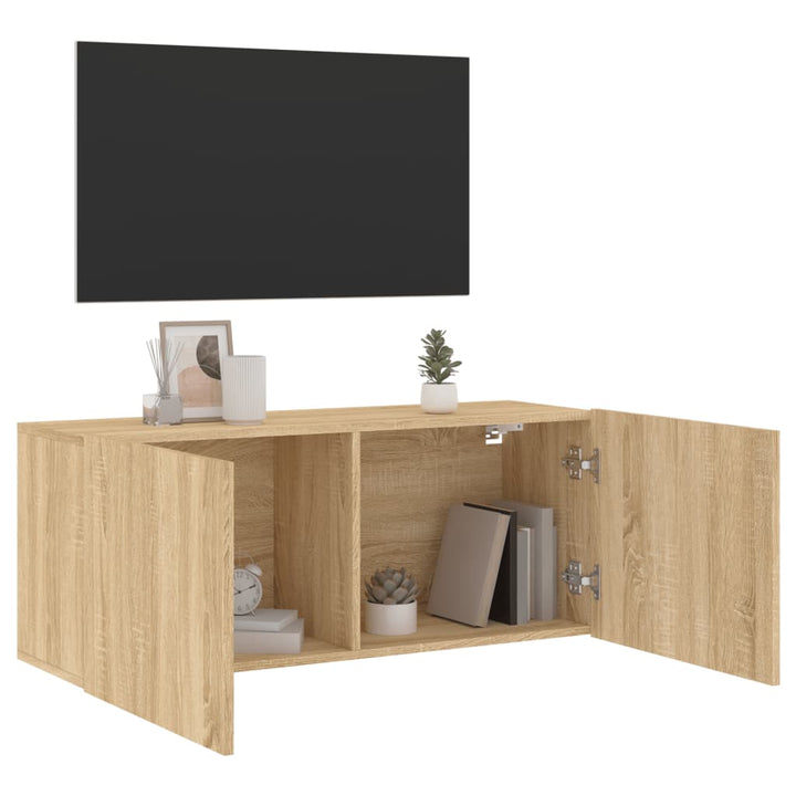 Tv-meubel wandgemonteerd 100x30x41 cm sonoma eikenkleurig