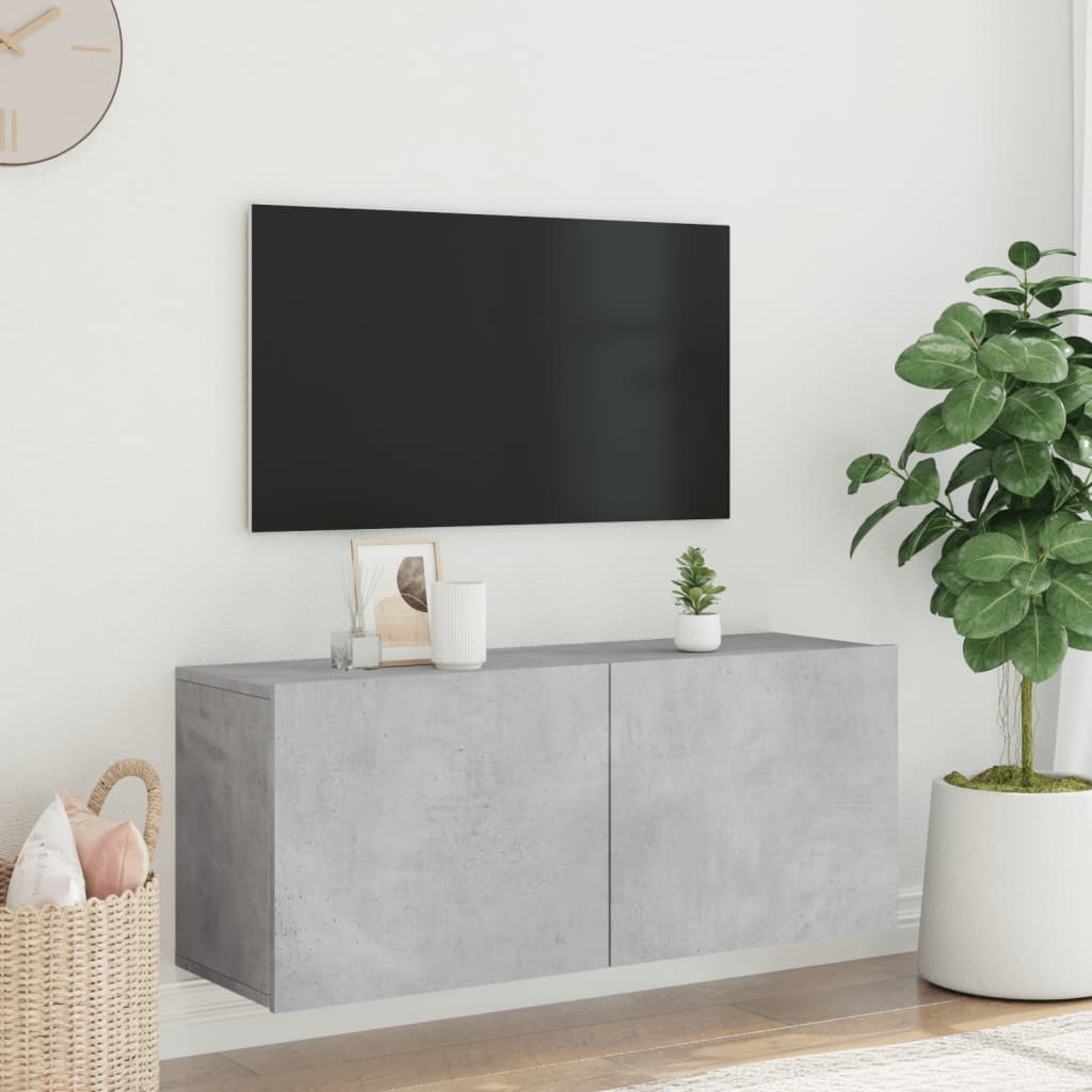 Tv-meubel wandgemonteerd 100x30x41 cm betongrijs