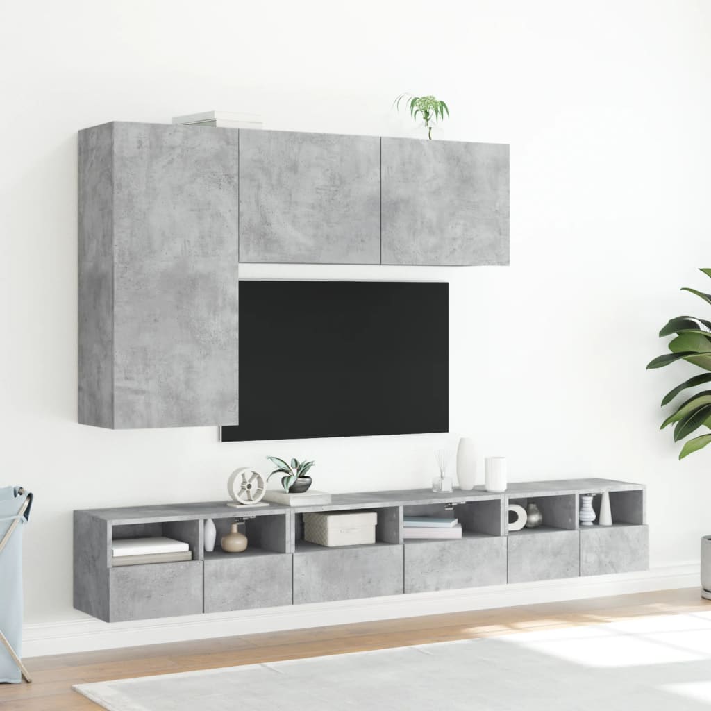 Tv-meubel wandgemonteerd 100x30x41 cm betongrijs