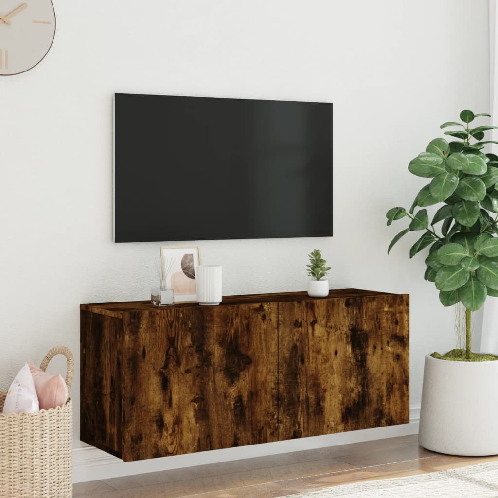 Tv-meubel wandgemonteerd 100x30x41 cm gerookt eikenkleurig