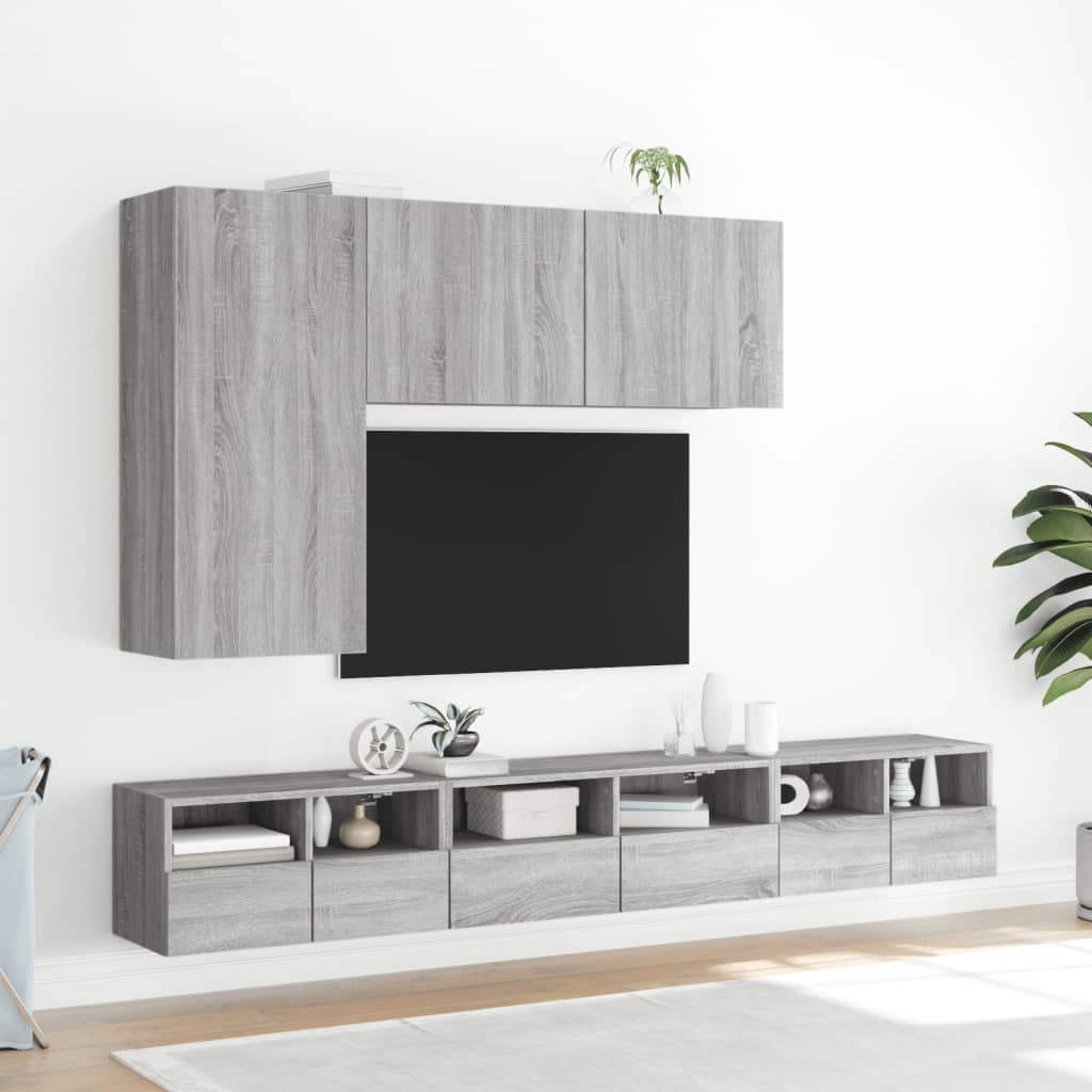 Tv-meubel wandgemonteerd 100x30x41 cm grijs sonoma eikenkleurig