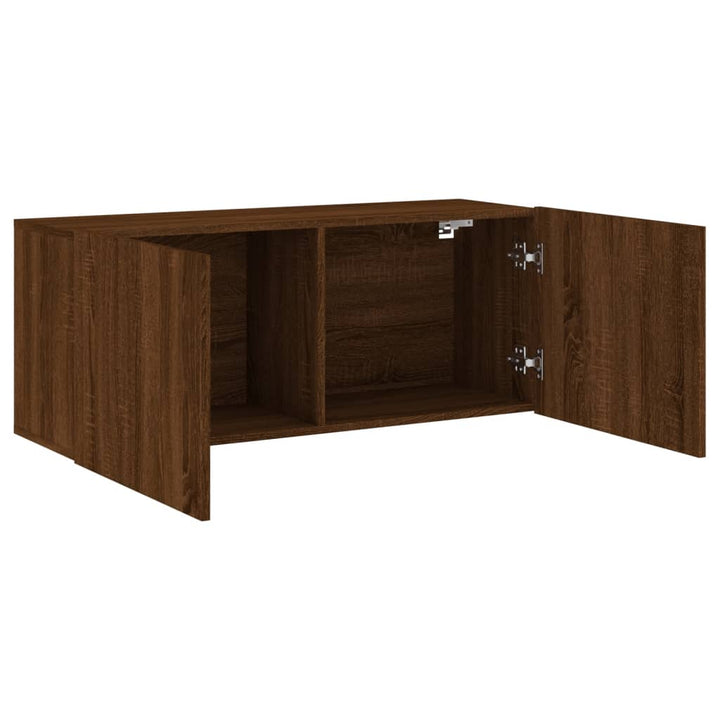 Tv-meubel wandgemonteerd 100x30x41 cm bruineikenkleurig