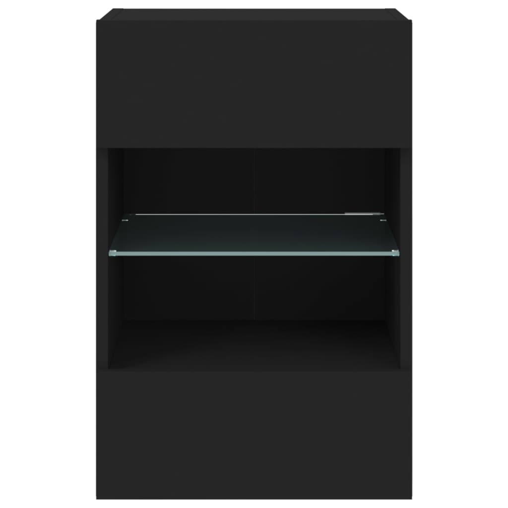 Tv-wandmeubel met LED-verlichting 40x30x60,5 cm zwart