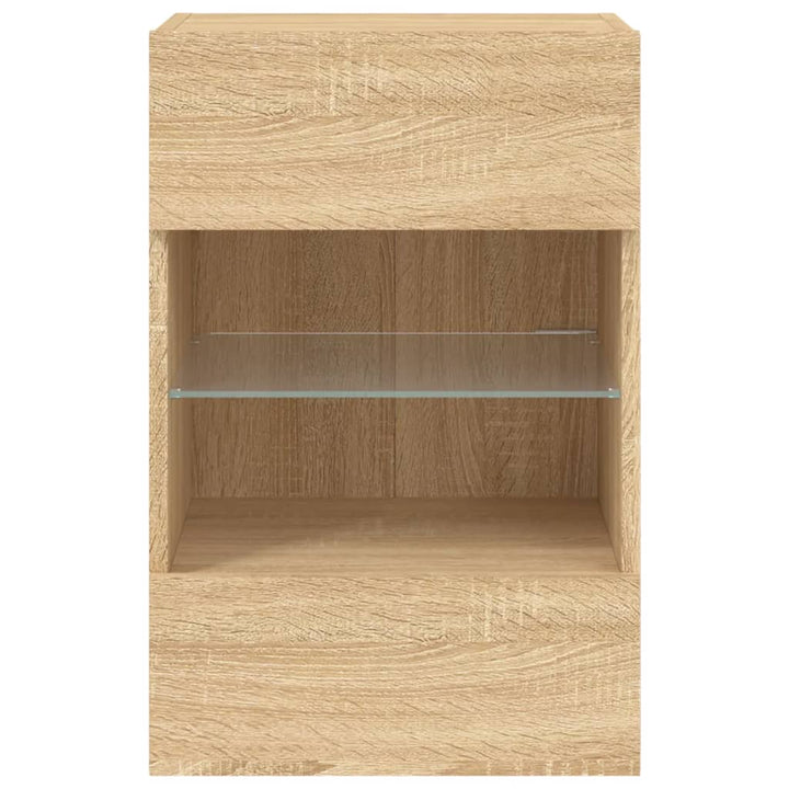 Tv-wandmeubels met LED 2 st 40x30x60,5 cm sonoma eikenkleurig