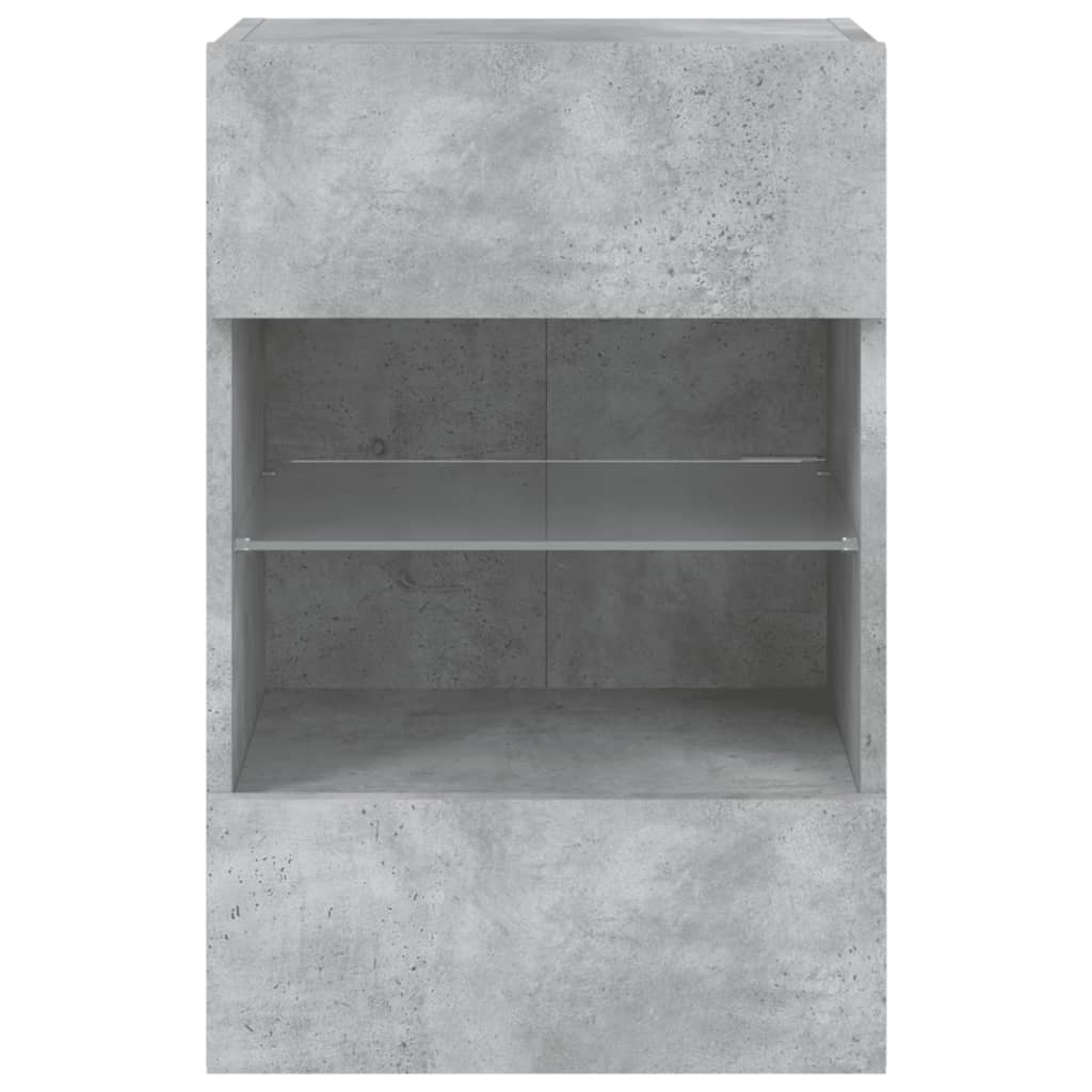 Tv-wandmeubel met LED-verlichting 40x30x60,5 cm betongrijs