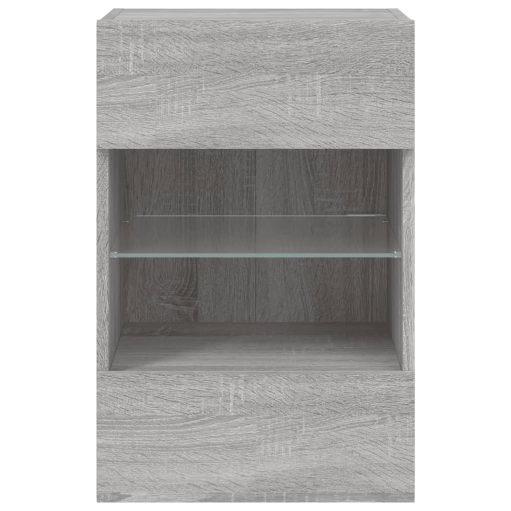 Tv-wandmeubel met LED-verlichting 40x30x60,5 cm grijs sonoma