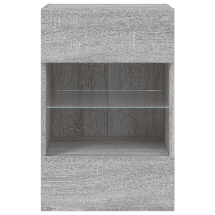 Tv-wandmeubel met LED-verlichting 40x30x60,5 cm grijs sonoma