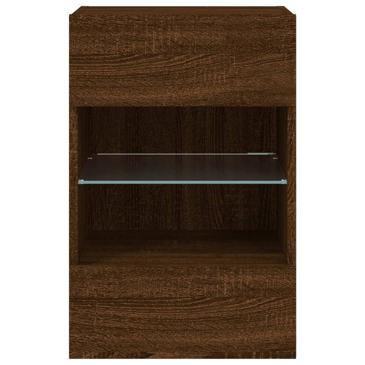 Tv-wandmeubel met LED-verlichting 40x30x60,5 cm bruineikenkleur