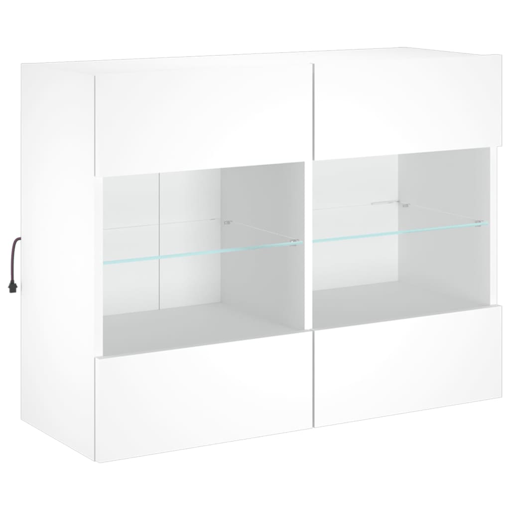 Tv-wandmeubel met LED-verlichting 78,5x30x60,5 cm wit