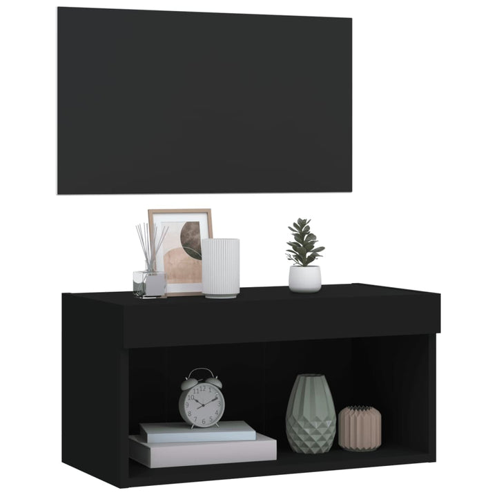 Tv-meubel met LED-verlichting 60x30x30 cm zwart