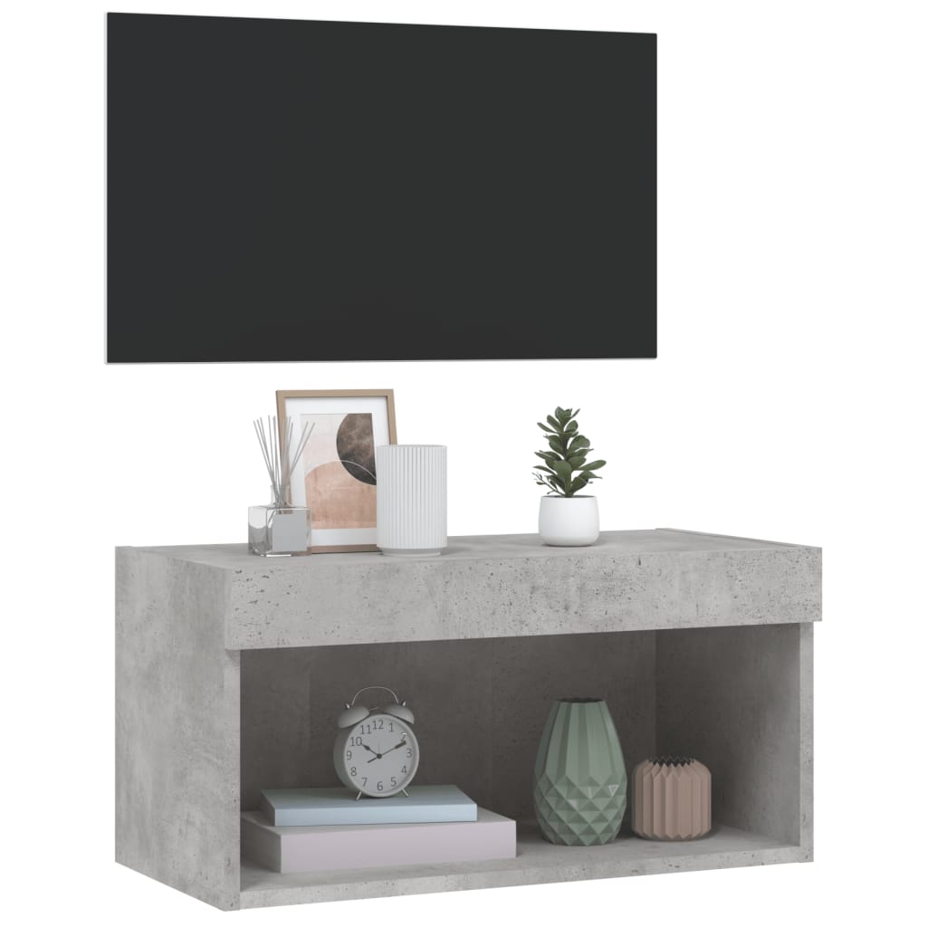 Tv-meubel met LED-verlichting 60x30x30 cm betongrijs