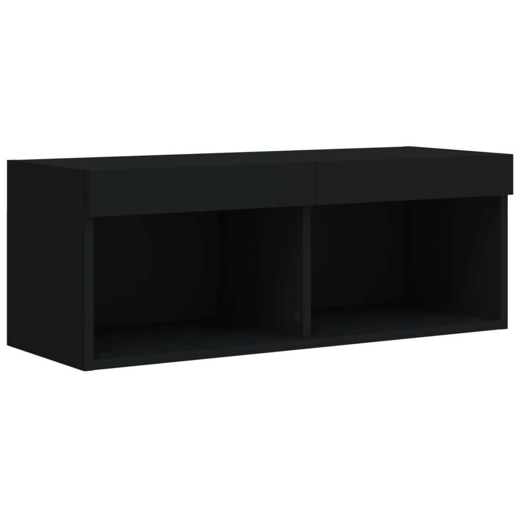 Tv-meubel met LED-verlichting 80x30x30 cm zwart