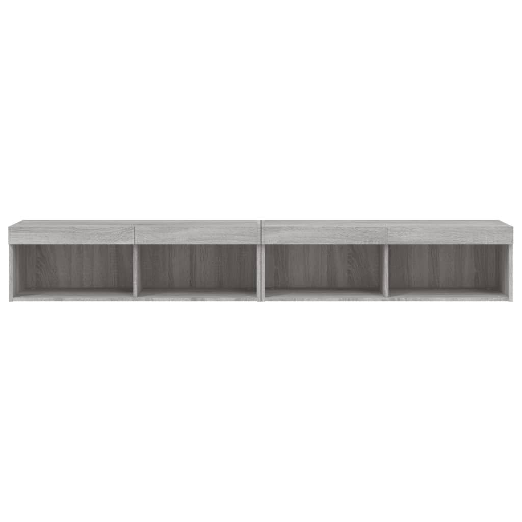 Tv-meubels met LED-verlichting 2 st 100x30x30 cm grijs sonoma