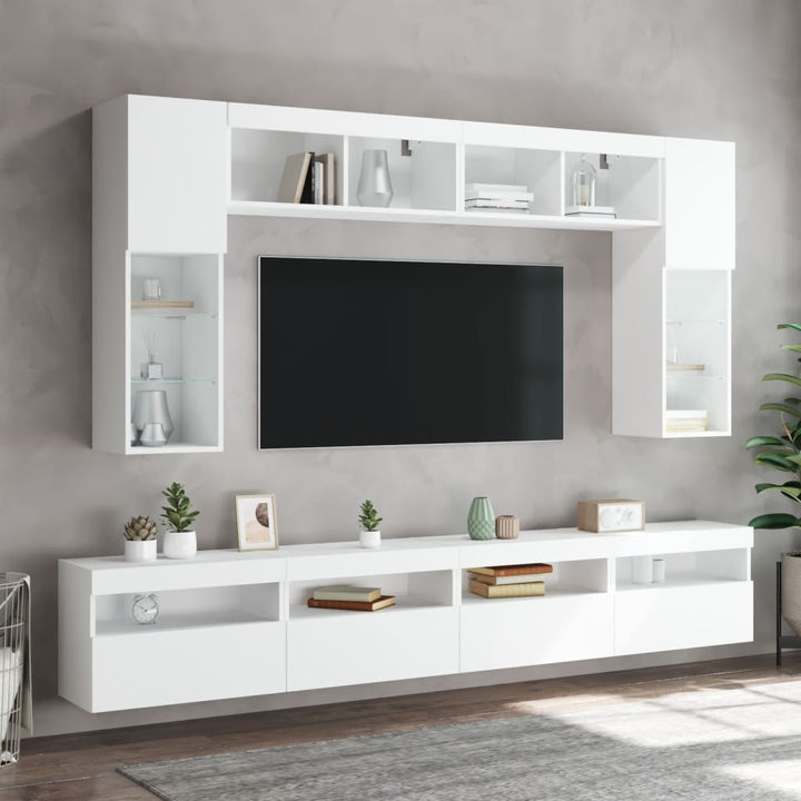 Tv-wandmeubel met LED-verlichting 60x30x40 cm wit