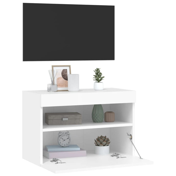 Tv-wandmeubel met LED-verlichting 60x30x40 cm wit