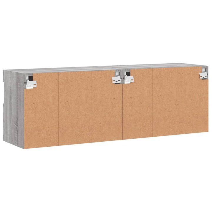 Tv-wandmeubels met LED 2 st 60x30x40 cm grijs sonoma eiken