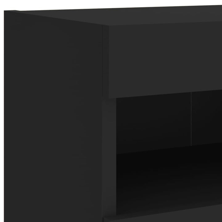 Tv-wandmeubels met LED-verlichting 2 st 80x30x40 cm zwart