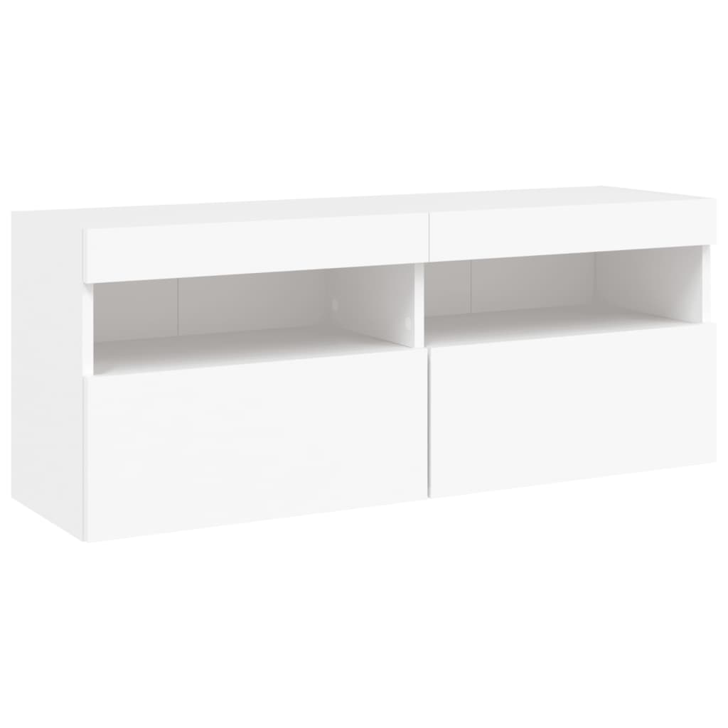 Tv-wandmeubel met LED-verlichting 100x30x40 cm wit