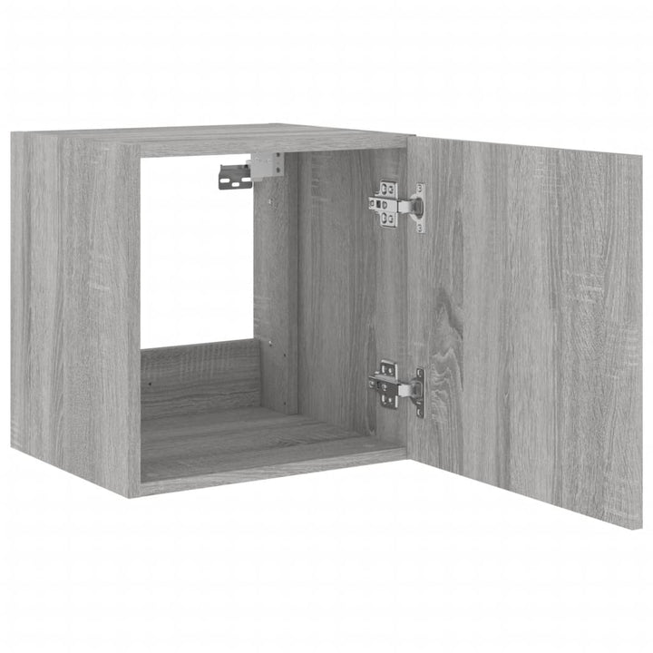 Tv-wandmeubelen met LED 2 st 40,5x35x40 cm grijs sonoma eiken