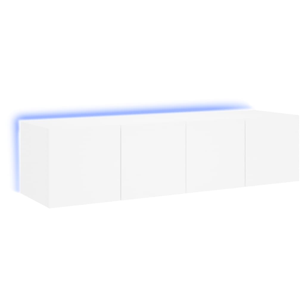 Tv-wandmeubelen met LED-verlichting 2 st 60x35x31 cm wit