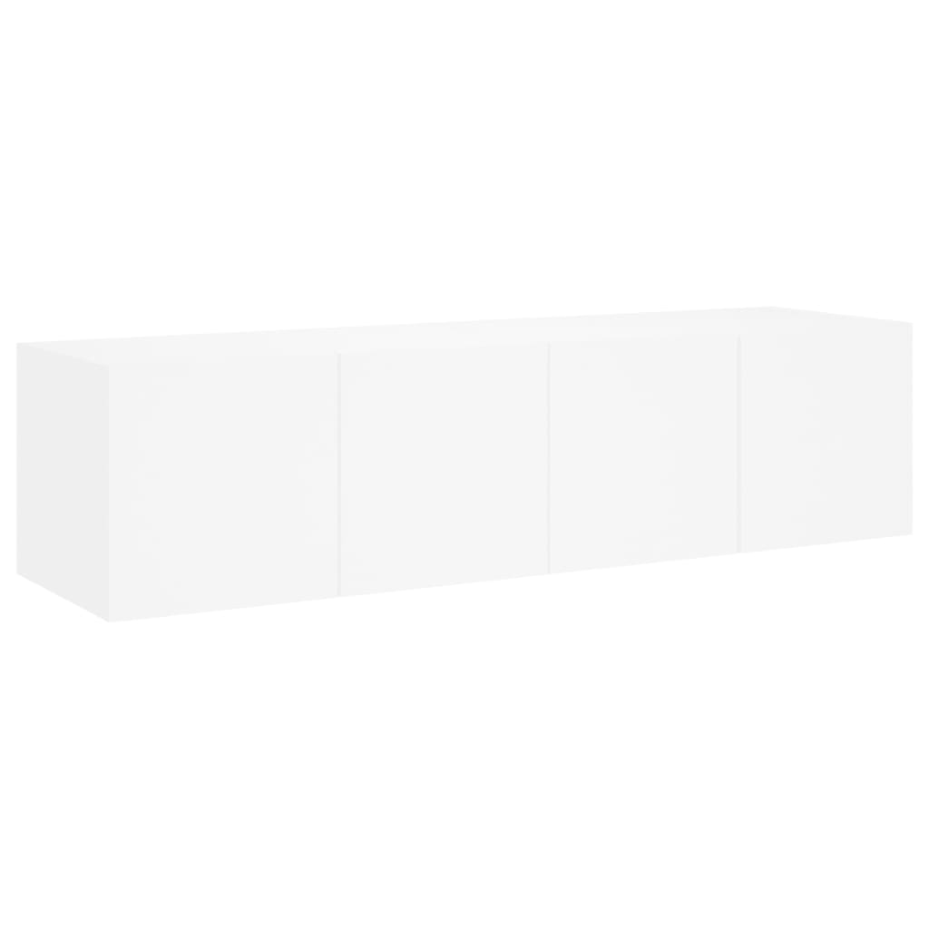 Tv-wandmeubelen met LED-verlichting 2 st 60x35x31 cm wit