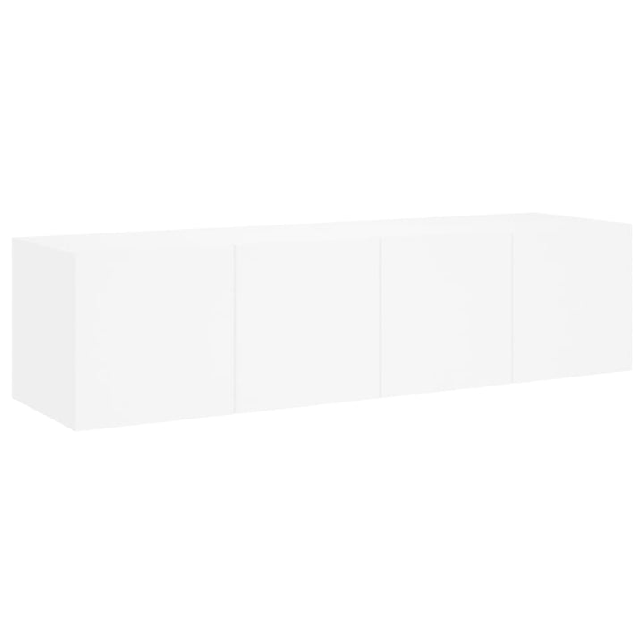 Tv-wandmeubelen met LED-verlichting 2 st 60x35x31 cm wit