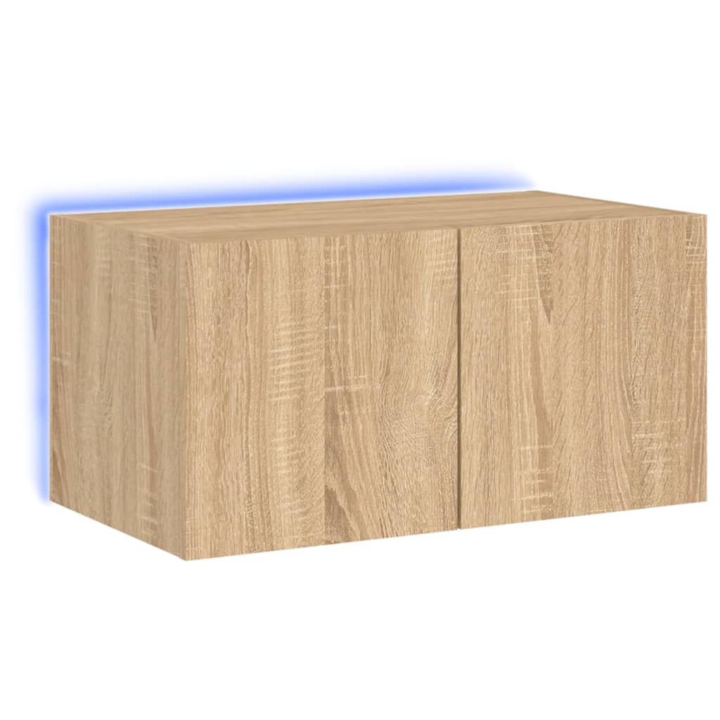 Tv-wandmeubel met LED-verlichting 60x35x31 cm sonoma eikenkleur