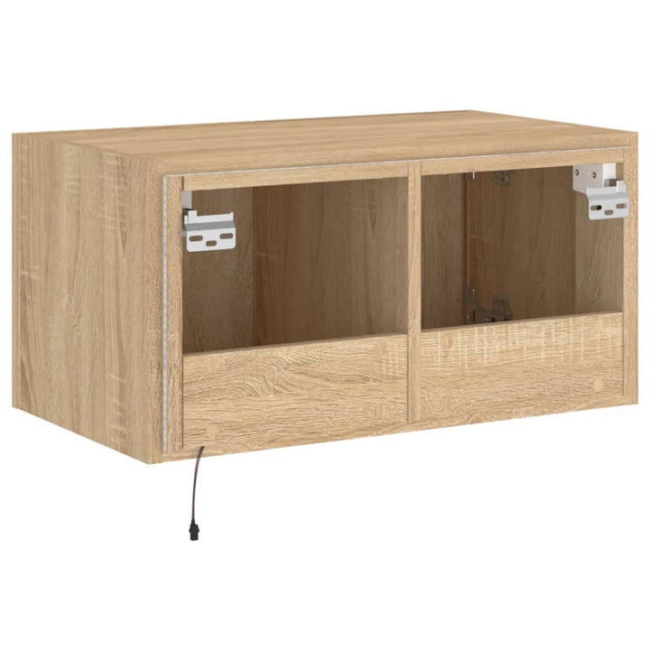 Tv-wandmeubel met LED-verlichting 60x35x31 cm sonoma eikenkleur