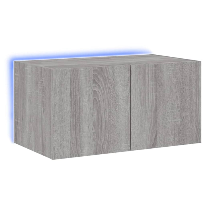 Tv-wandmeubel met LED-verlichting 60x35x31 cm grijs sonoma