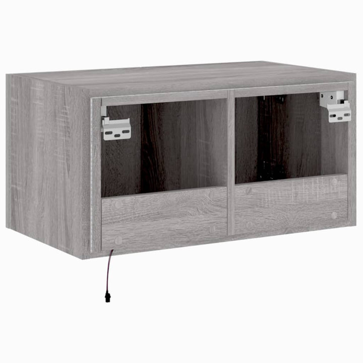 Tv-wandmeubel met LED-verlichting 60x35x31 cm grijs sonoma