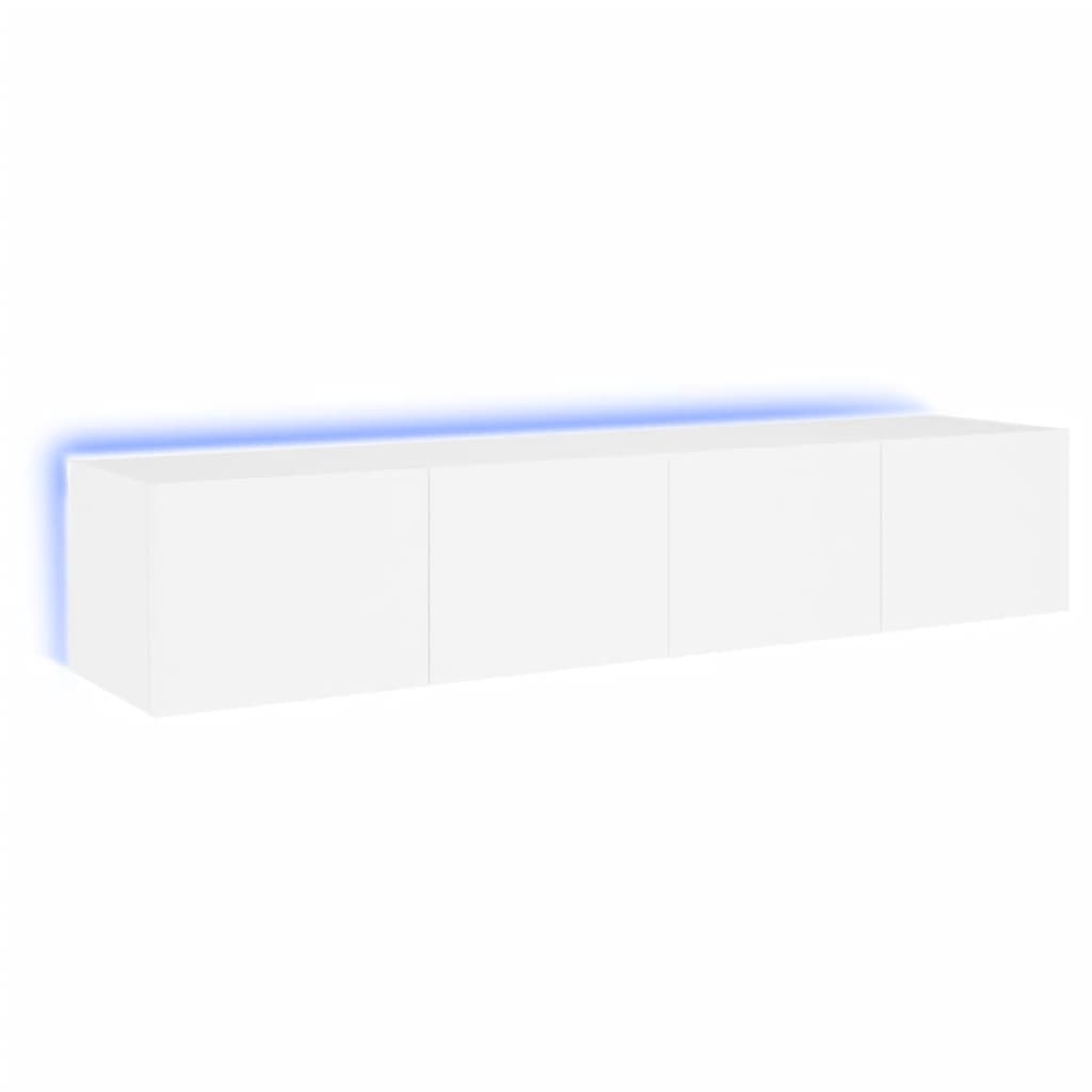 Tv-wandmeubels met LED-verlichting 2 st 80x35x31 cm wit