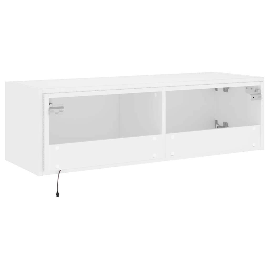 Tv-wandmeubel met LED-verlichting 100x35x31 cm wit