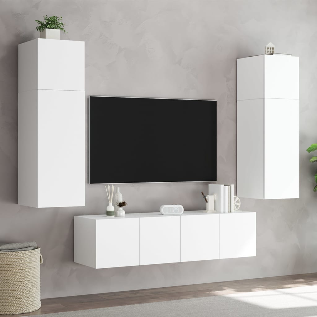 Tv-wandmeubel met LED-verlichting 60x35x41 cm wit