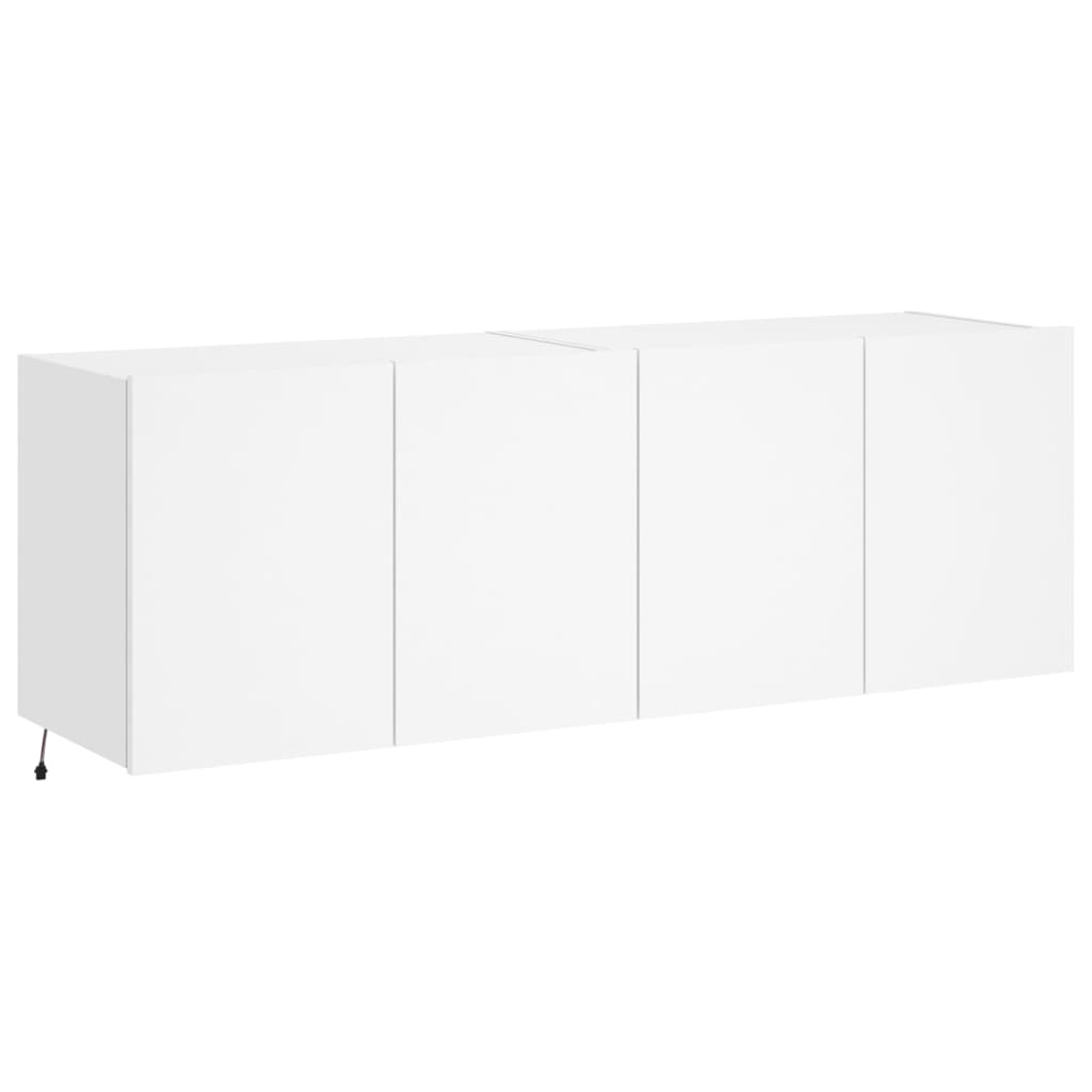 Tv-wandmeubels met LED-verlichting 2 st 60x35x41 cm wit