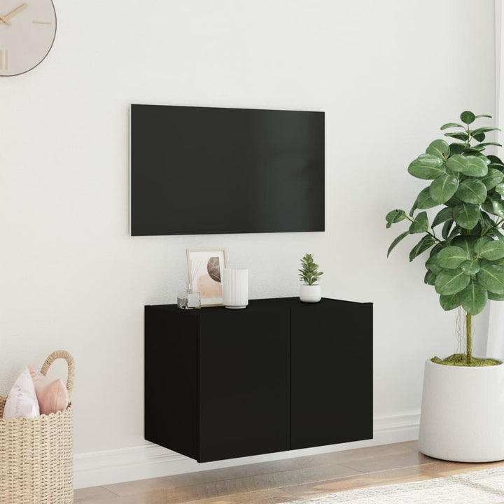 Tv-wandmeubel met LED-verlichting 60x35x41 cm zwart