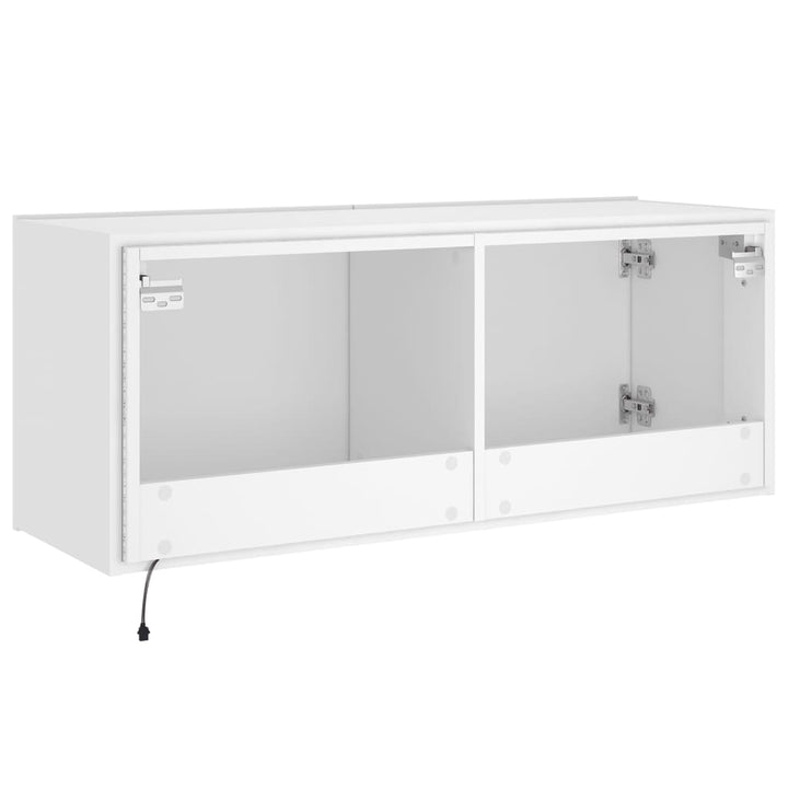 Tv-wandmeubel met LED-verlichting 100x35x41 cm wit