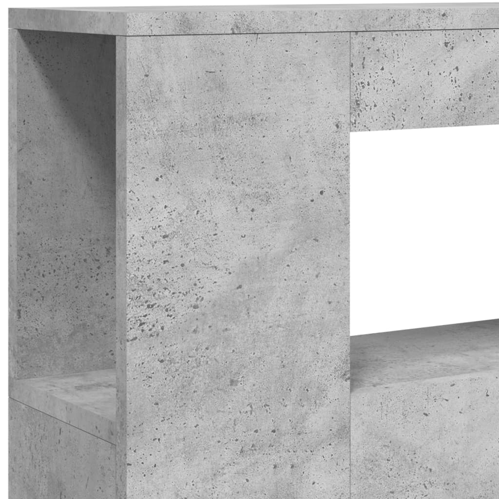 Hoofdeinde met LED 100x18,5x103,5 cm bewerkt hout betongrijs