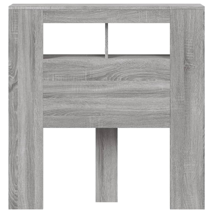 Hoofdeinde met LED 100x18,5x103,5 cm bewerkt hout grijs sonoma