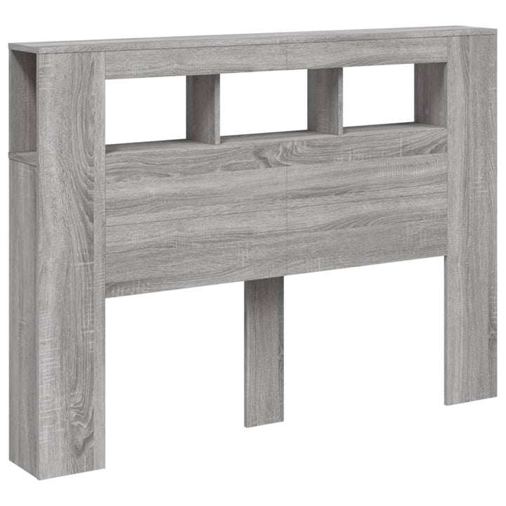 Hoofdeinde met LED 140x18,5x103,5 cm bewerkt hout grijs sonoma