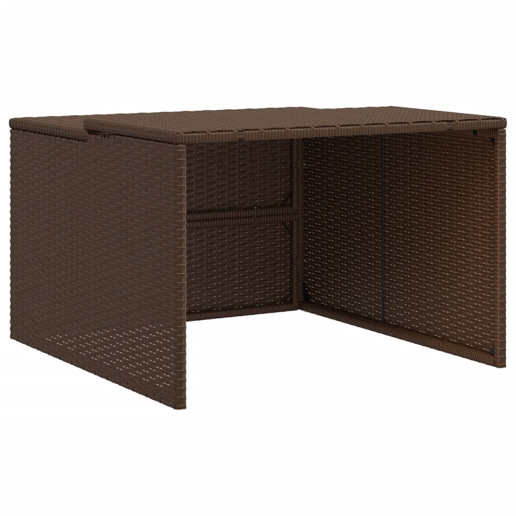 Garage voor robotmaaier 86x90x52/57 cm poly rattan bruin