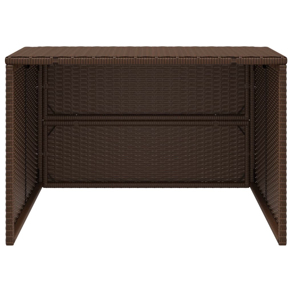 Garage voor robotmaaier 86x90x52/57 cm poly rattan bruin