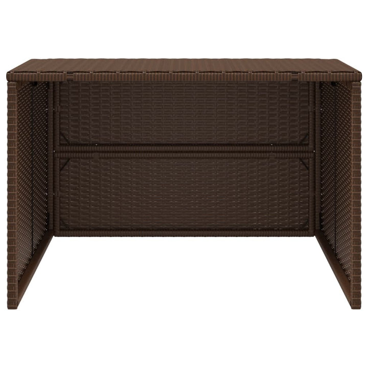 Garage voor robotmaaier 86x90x52/57 cm poly rattan bruin