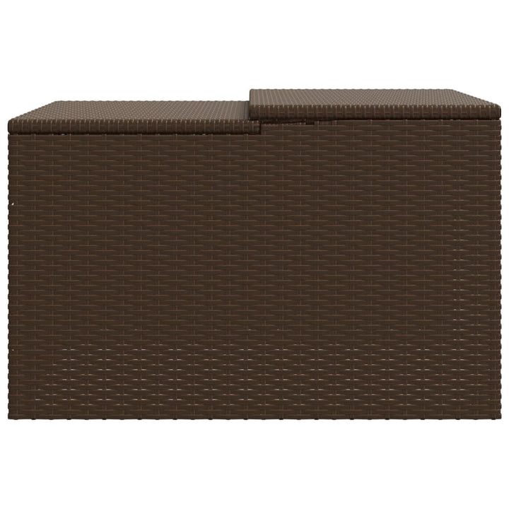 Garage voor robotmaaier 86x90x52/57 cm poly rattan bruin