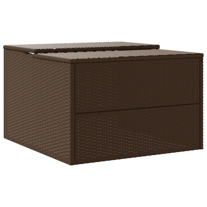 Garage voor robotmaaier 86x90x52/57 cm poly rattan bruin