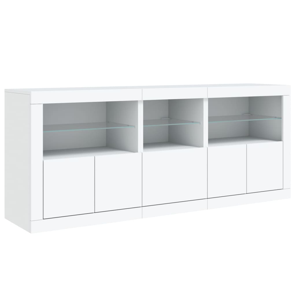 Dressoir met LED-verlichting 162x37x67 cm wit