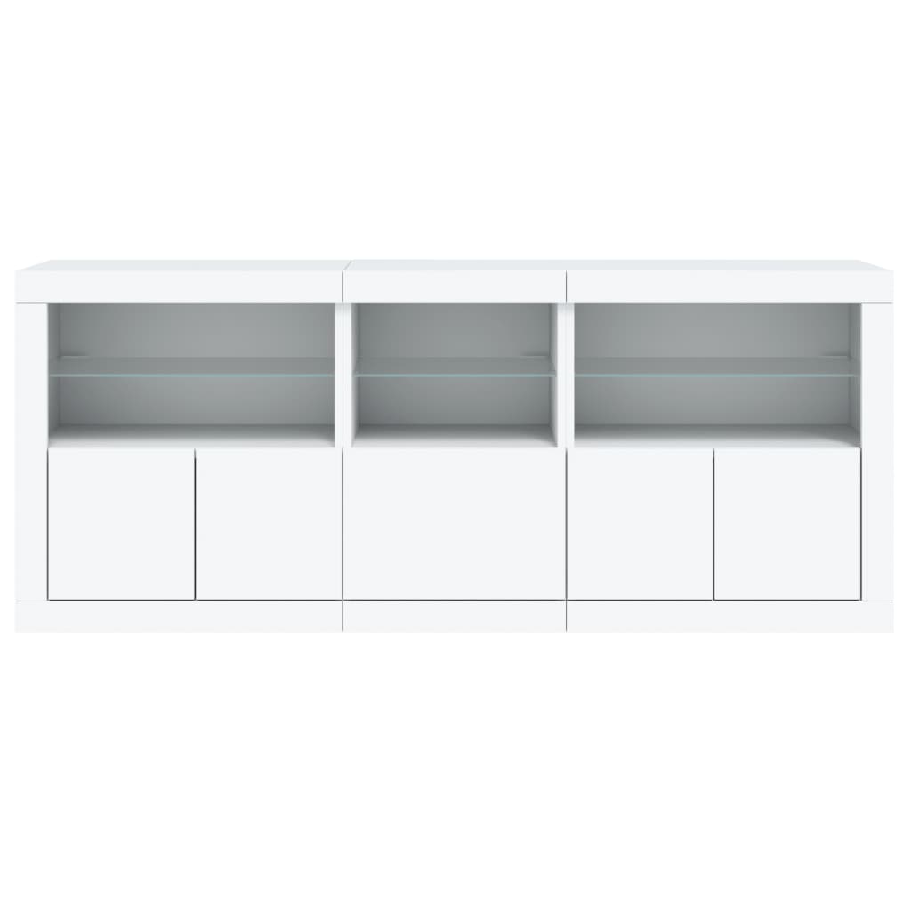 Dressoir met LED-verlichting 162x37x67 cm wit