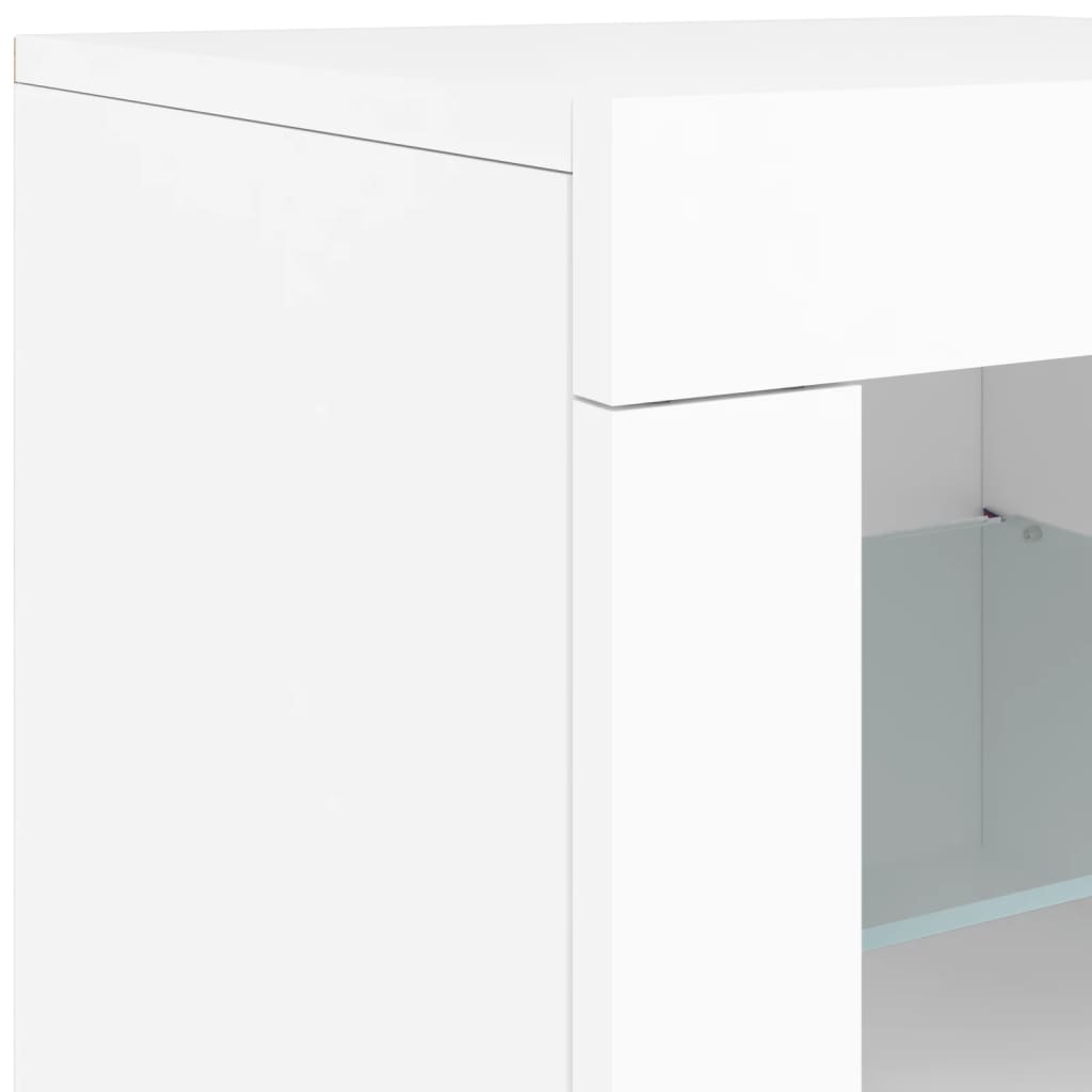 Dressoir met LED-verlichting 162x37x67 cm wit