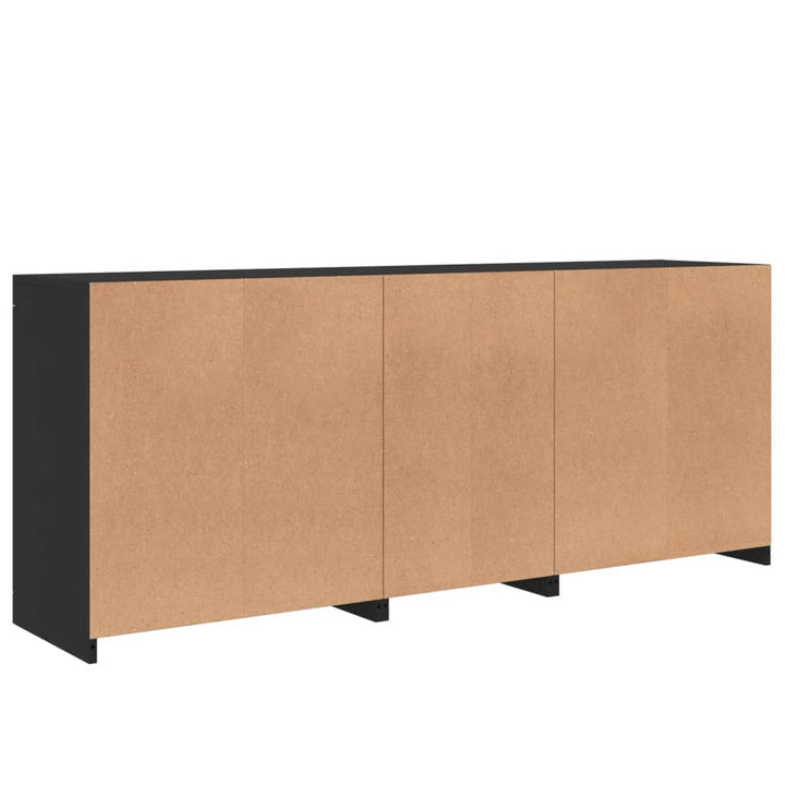 Dressoir met LED-verlichting 162x37x67 cm zwart